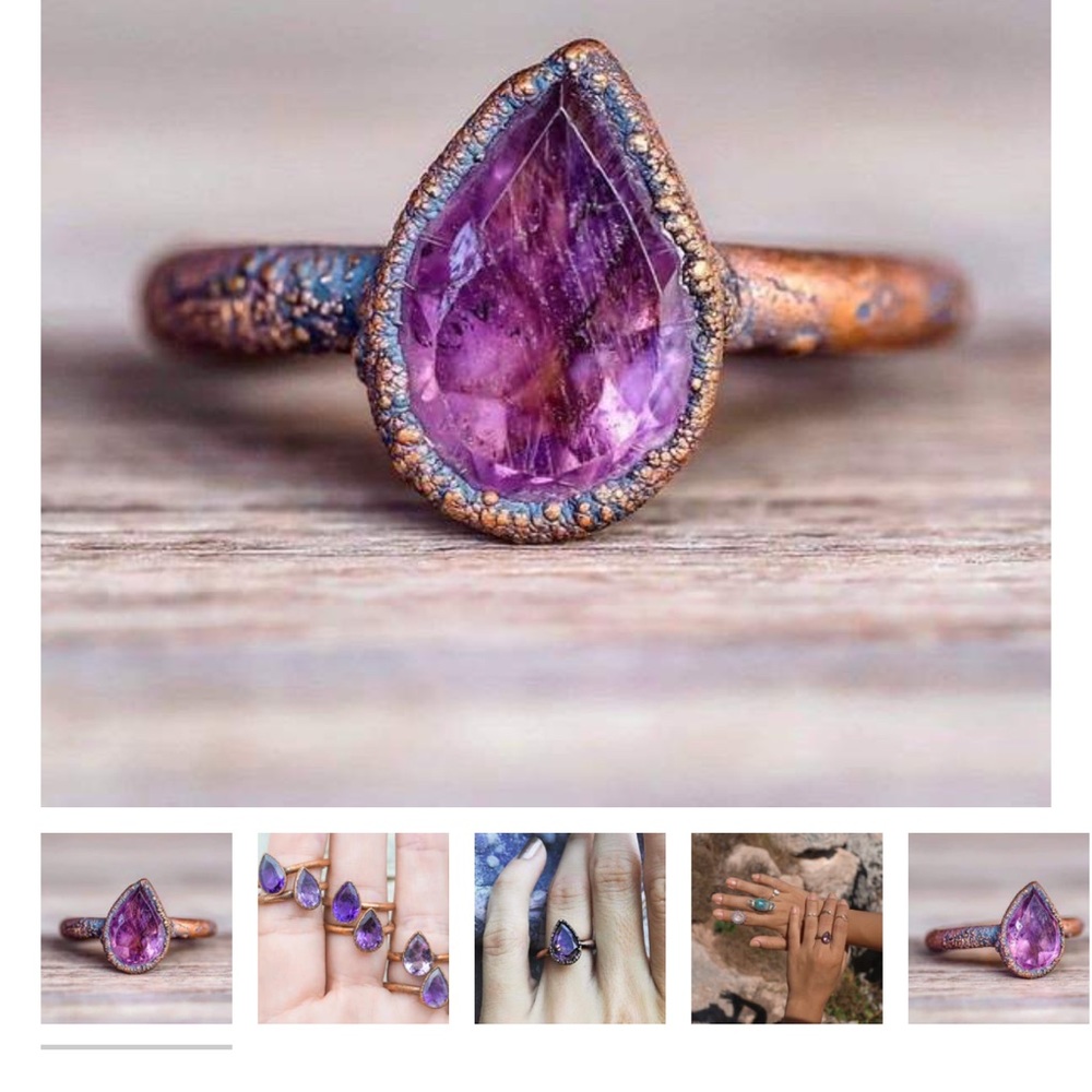 Indie and Harper amethyst and cooper ring